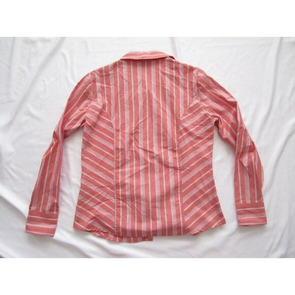 New Women Studio Chereskin Stripes Button Down Long Sleeve  Blouse Sz M (WB102) - Picture 8 of 10